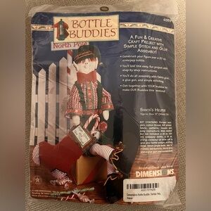 Santa's Helper Craft Kit Bottle Buddies Vintage New Arts & Crafts X-mas Elf